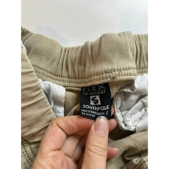 Southpole Pants Men Large Joggers Flex The Movement Beige Chino Stretch Elastic - Picture 5 of 8
